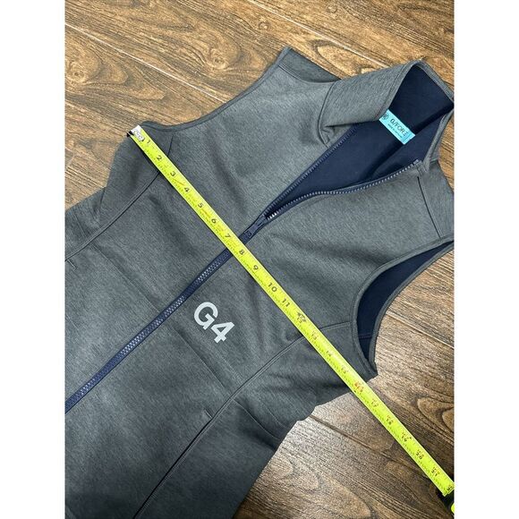 WOMENS G/FORE G4 GRAY FULL ZIP TECH FLEECE LINED GOLF VEST LOGO POCKETS SMALL - Picture 9 of 13